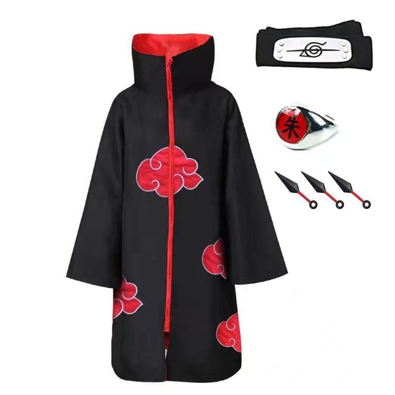Intricate Akatsuki Cloak Kimono Uchiha Tobi Obito Cosplay Costume For Anime Enthusiasts
