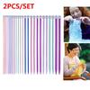 2Pcs/set 35cm 2.0-12mm Single Pointed Knitting Needles Pins Straight Aluminum DIY Weaving Tool Long Sweater Scarf Needle