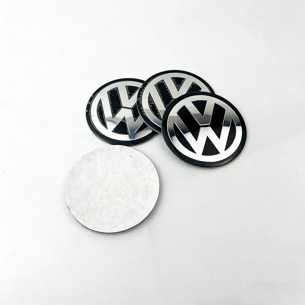 TCFJN1 4Pcs 56mm 60mm 65mm Car Wheel Center Hub Cap Rim Cover Stickers For Volkswagen VW GTI R-Line R Polo T5 Golf Passat B5 Scirocco