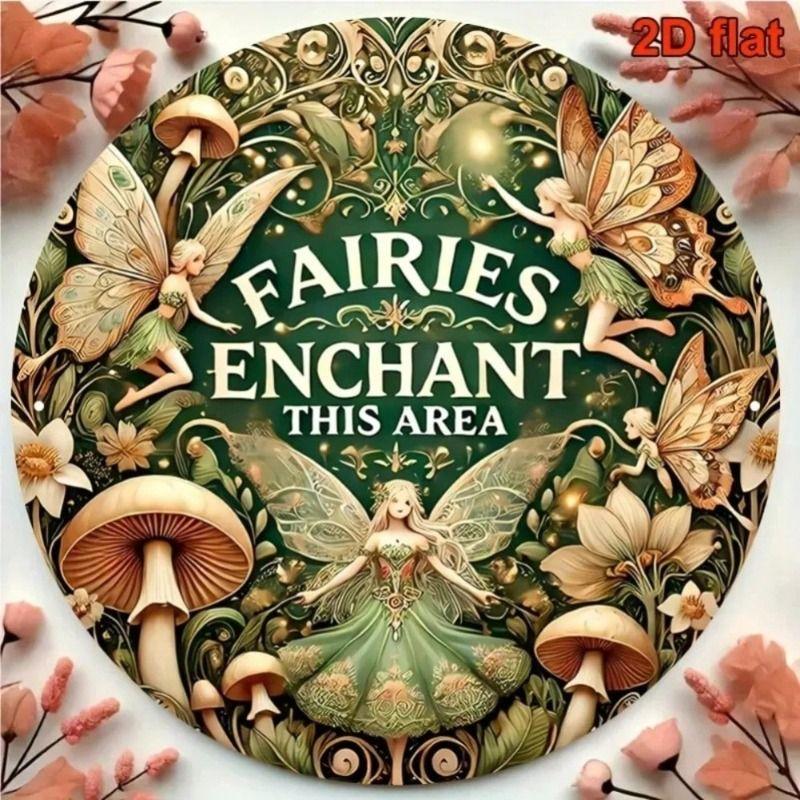 Round Metal Tin Sign Wall Art Home Living Room Office Cafe Decor 20x20cm
