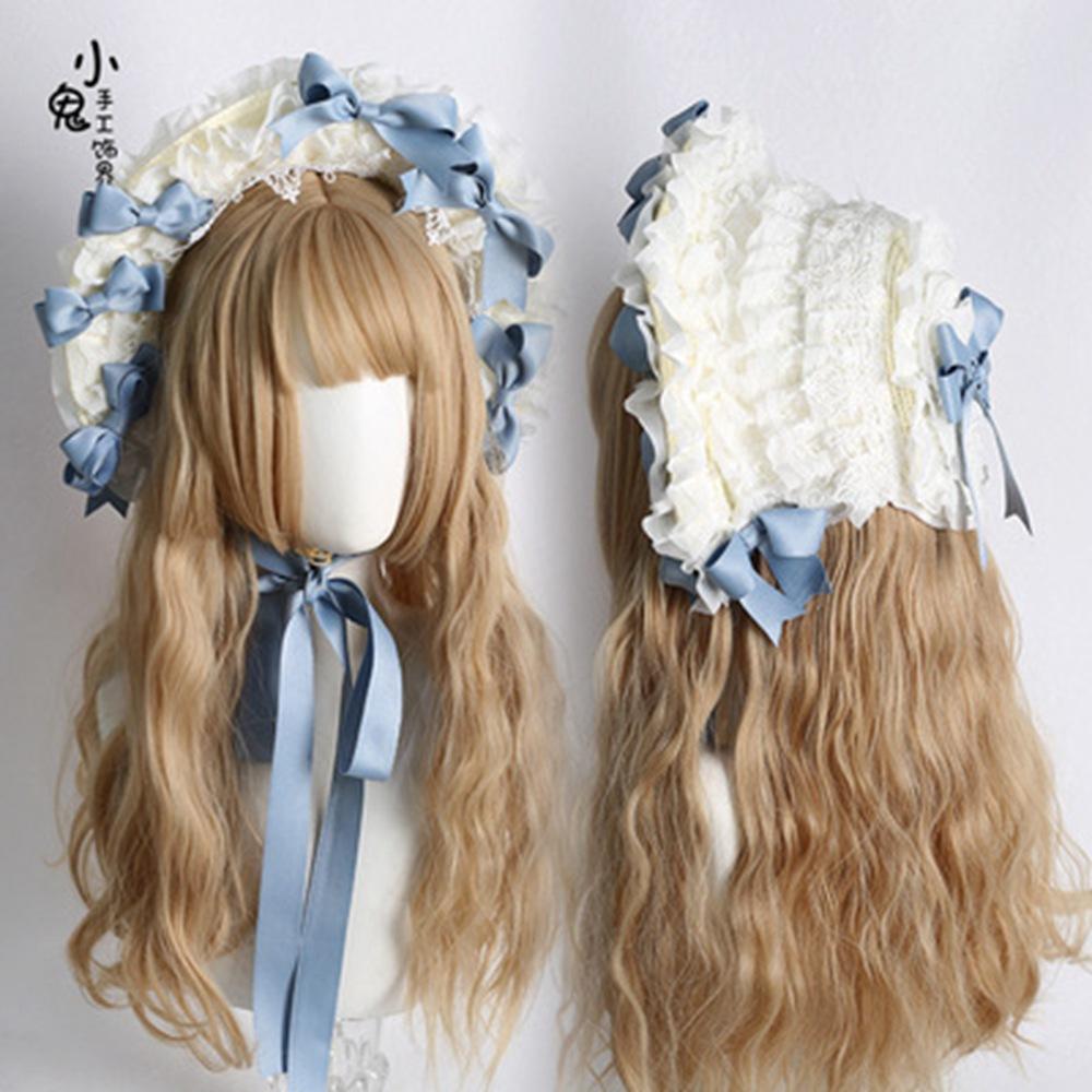 Lolita Lace Bonnet Hat Women Girl Victorian Party Straw Hat