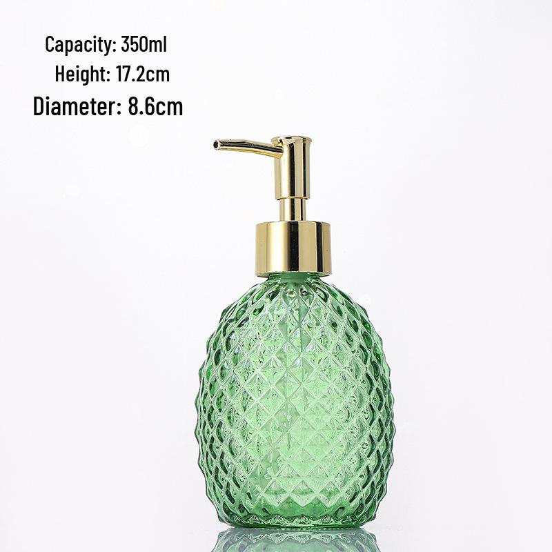 Colored Pineapple Glass Hand Sanitizer and Shower Gel Pump Bottle – Refillable, Sealed, Thickened, Patterned Empty Bottle.
