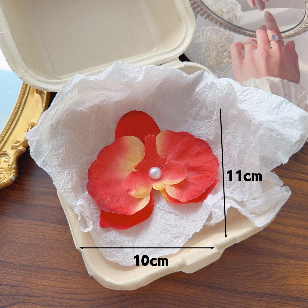 10pcs Summer Phalaenopsis Flower Hair Clip Simulated Floral French Fashion Barrettes Color Girls Headwear Bobby Pin Accessories