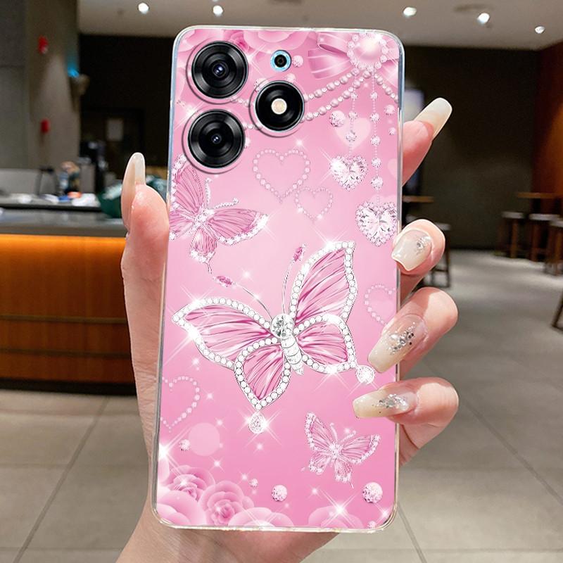 For Tecno Spark 10 Pro KI7 Back Cover Tecno Spark 10 Pro Case K17 Aesthetic Fashion Butterfly Flowers Clear Soft TPU Phone Case