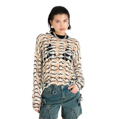 The Ragged Priest Womens/Ladies Crochet Long-Sleeved Jumper
