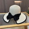 Ladies Big Edge Straw Hat Vacation Sunscreen Beach Hat Bow Split Split Split Bucket Hat UV Protection Sun Hat