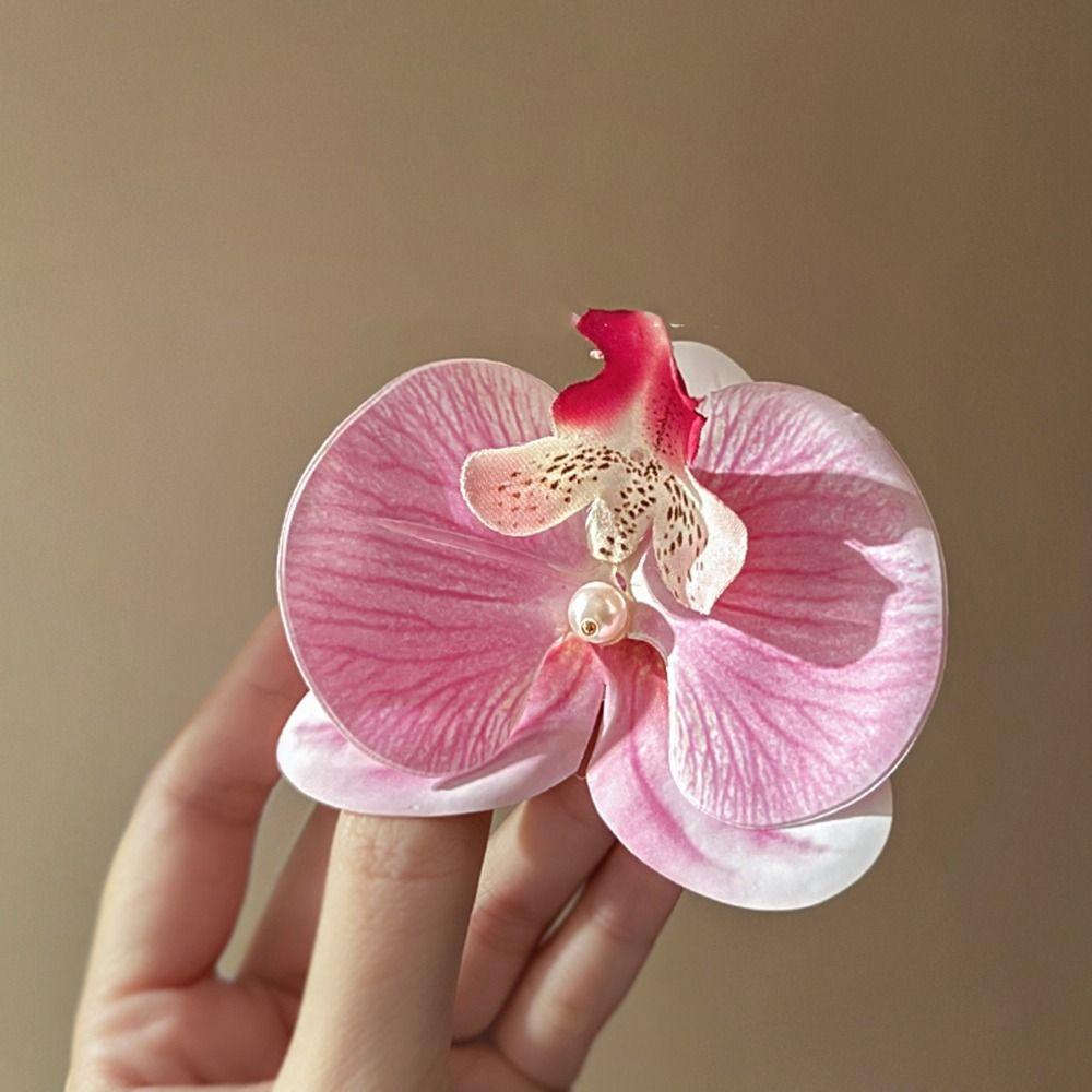 Butterfly Orchid Flower Hair Clip Cloth Girl Hair Clip Sweet Orchid Flower Hairpin  Summer