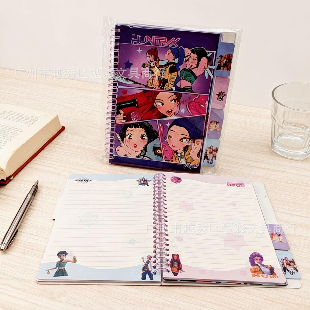 Kpop Demon Hunters Acrylic A7 Notebook Binder Anime Pattern Stationery Supplies Back To School Gifts