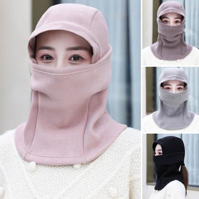 Winter Solid Color Cycling Scarf Hat Windproof Knitting Wool One-piece Scarf Hat Outdoor Riding Headgear