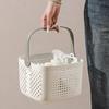 Portable bath basket Bathroom toiletries Storage basket Student special light luxury bath basket Square drain bath basket