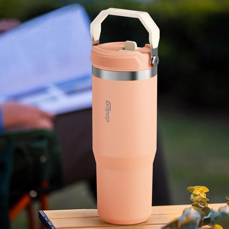 Coffee Mug Termos Water Bottle with Straw Big Thermos Bottle 900ml Portable Vaccum Tea Cup Travel Tumbler Bottle Stainless Steel