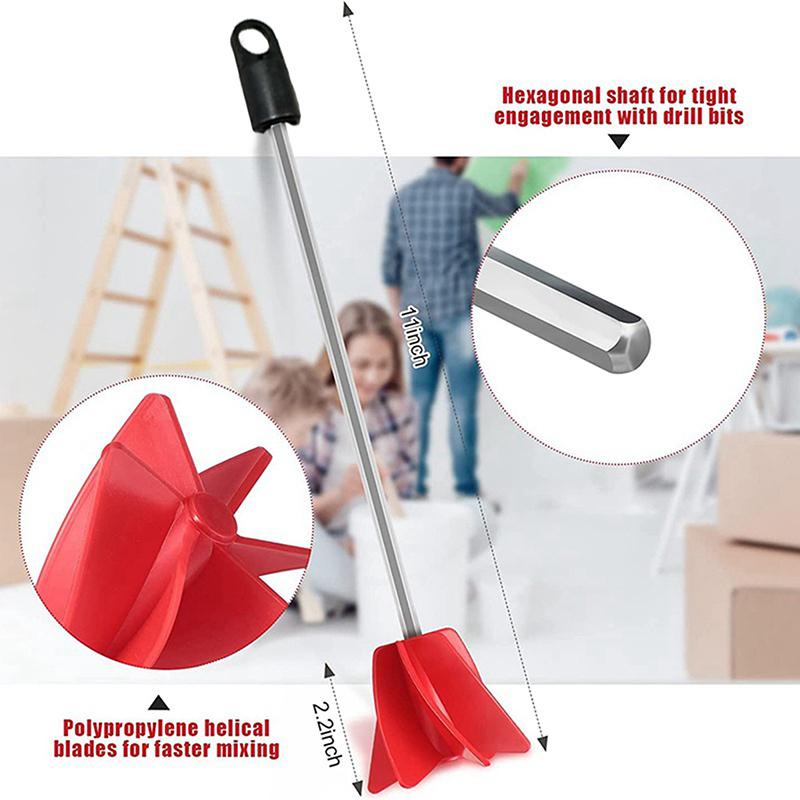1PC Mud Grouting Mortar Tool Hexagon Shaft Plaster Paint Mixer Mixing Paddle Rod Electric Drill Construction Agitator