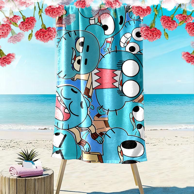Gumball Print Beach Towel, Large Soft Quick Dry Towel for Beach Camping Swimming