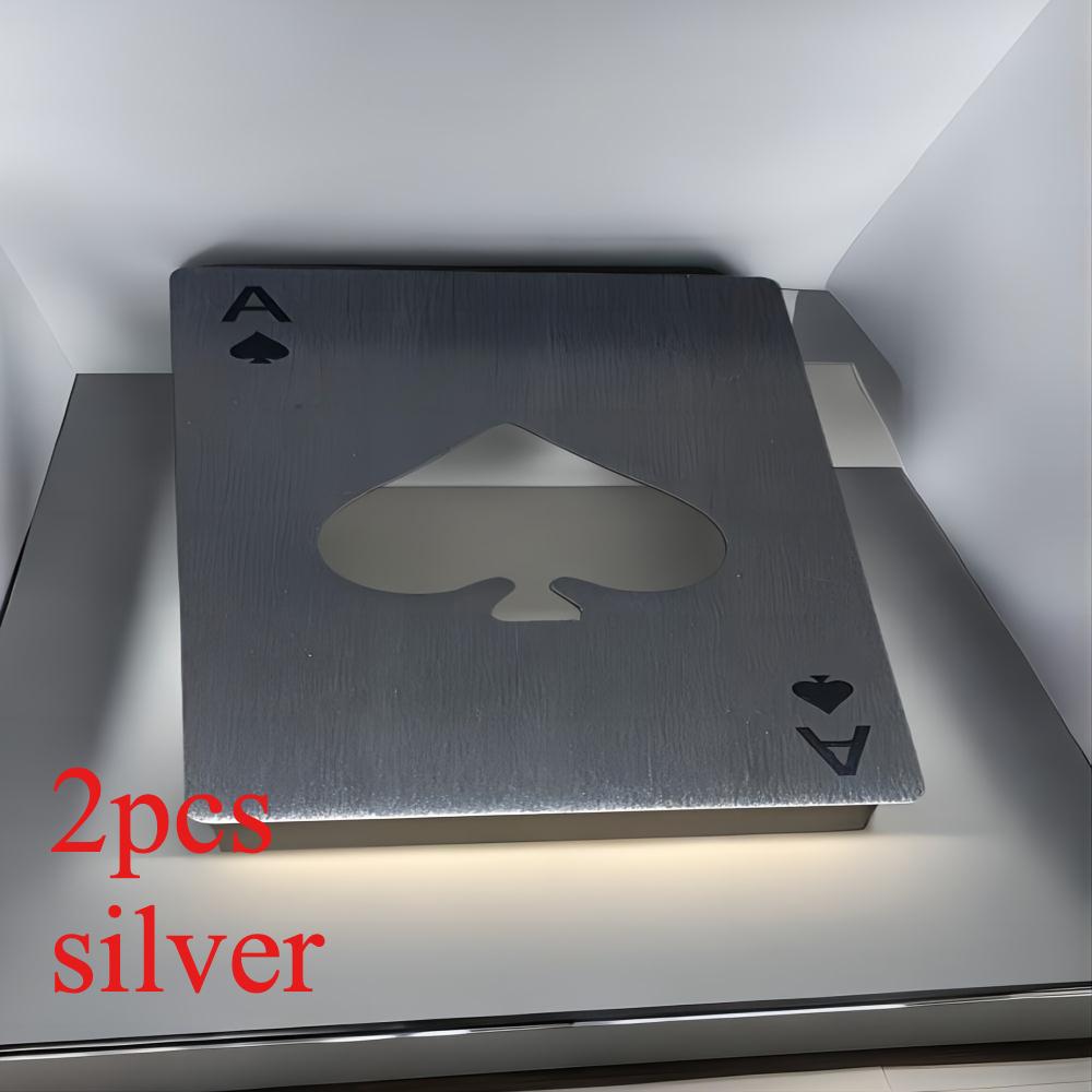 Ein kreativer pokerförmiger Flaschenöffner aus Edelstahl im Kreditkartenformat für Bars und Restaurants, Bier Goldener Flaschenöffner Geschenk