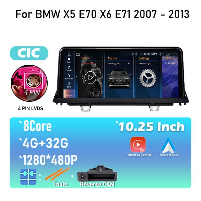 Android 14 For BMW X5 E70 X6 E71 2007 - 2013 Original CCC or CIC System Car Radio Stereo Video Player GPS Navigation Multimedia