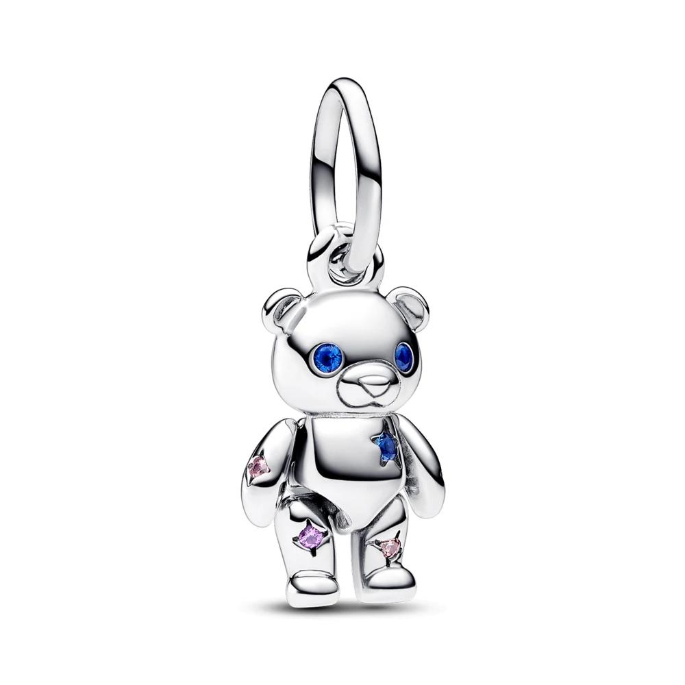 Verplaatsbare Teddybeer Bedel voor Sieraden Maken DIY Kerstcadeau Past Armband Ketting Hanger Kralen Nieuw