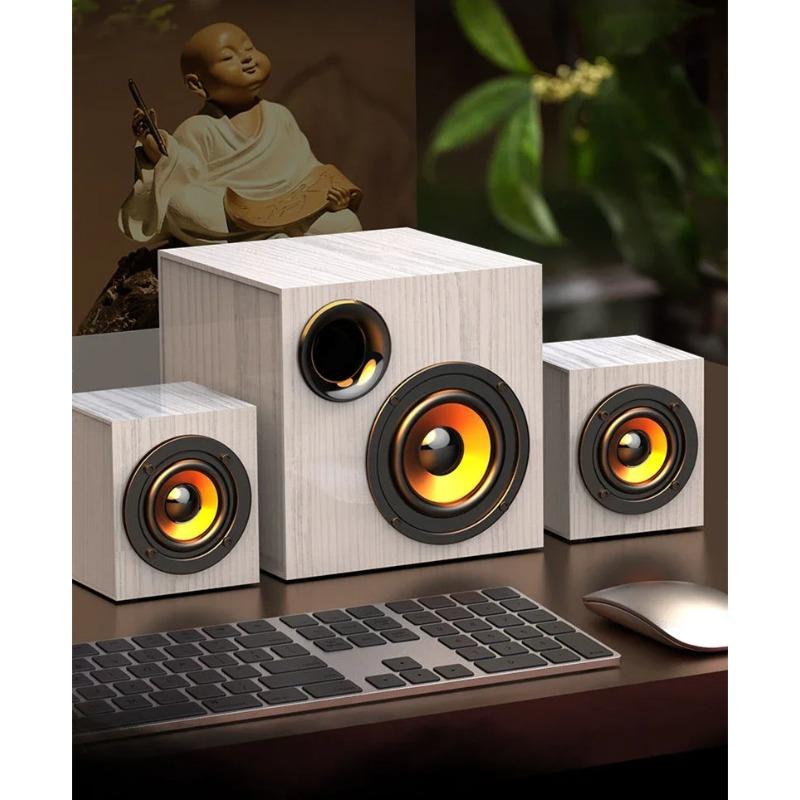 Q6 Multi-media Combination Computer Speakers Bass Stereo BT Music Player Subwoofer SoundBox for Desktop Laptop Notebook Tablet
