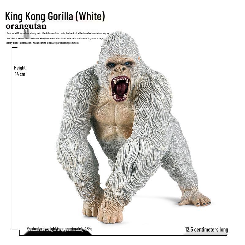Children s Realistic Albino Gorilla Figure Toy
