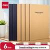 Deli B5 Kraft Paper Soft Cover Stitched Notebook (6-Pack)