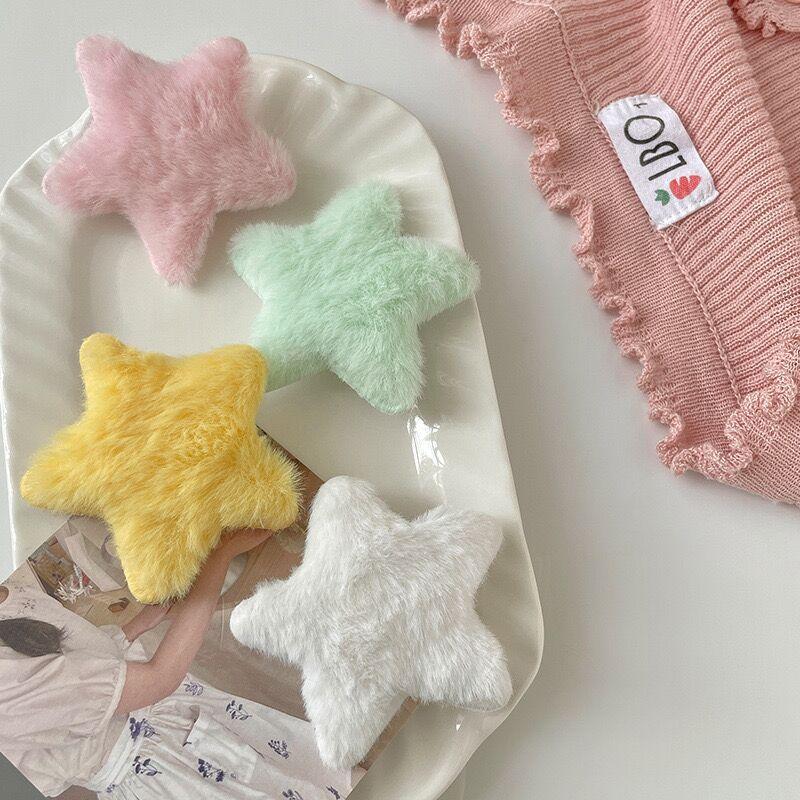 2pcs/set Cute Side Broken Hairpin Sweet Pentagram Headwear Cute Plush Star Hairpin Girls Kids Women Hair Accessories