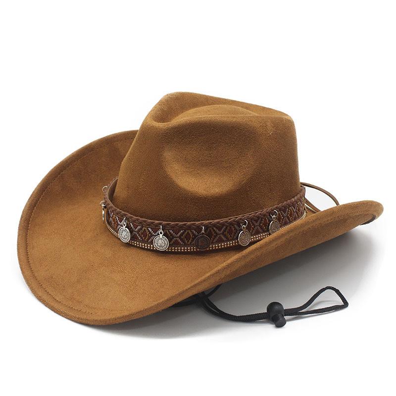 Style Dress Hat With Ethnic Embellishments And Breathable Suede Material For Festivals