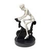 Halloween Riding Bike Skeleton Statue Animated Fitness Bicycle Skeleton Figurine Resin Sculpture Gothic Cycling Skeleton Ornament