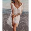 Western Style New Women Clothes Sexy Tassel V-neck Party Dress Sexy Fringed V-neck Dress