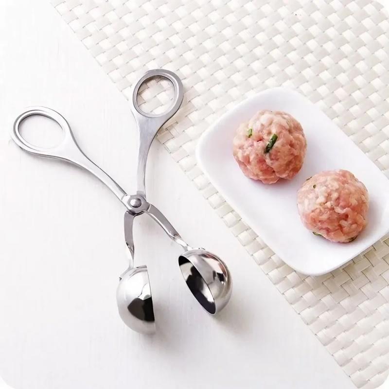 Stainless Steel Meatball Clips Meatballs Maker Tool Non Stick Stuffed Fish Ball Rice Ball Ice Cream Making Mold Kitchen Gadgets