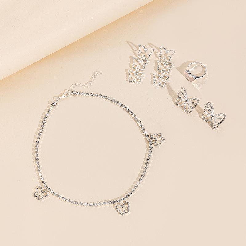 Accessories Fashion Versatile Alloy Diamond Necklace Niche Versatile Diamond Chain Butterfly Necklace Women