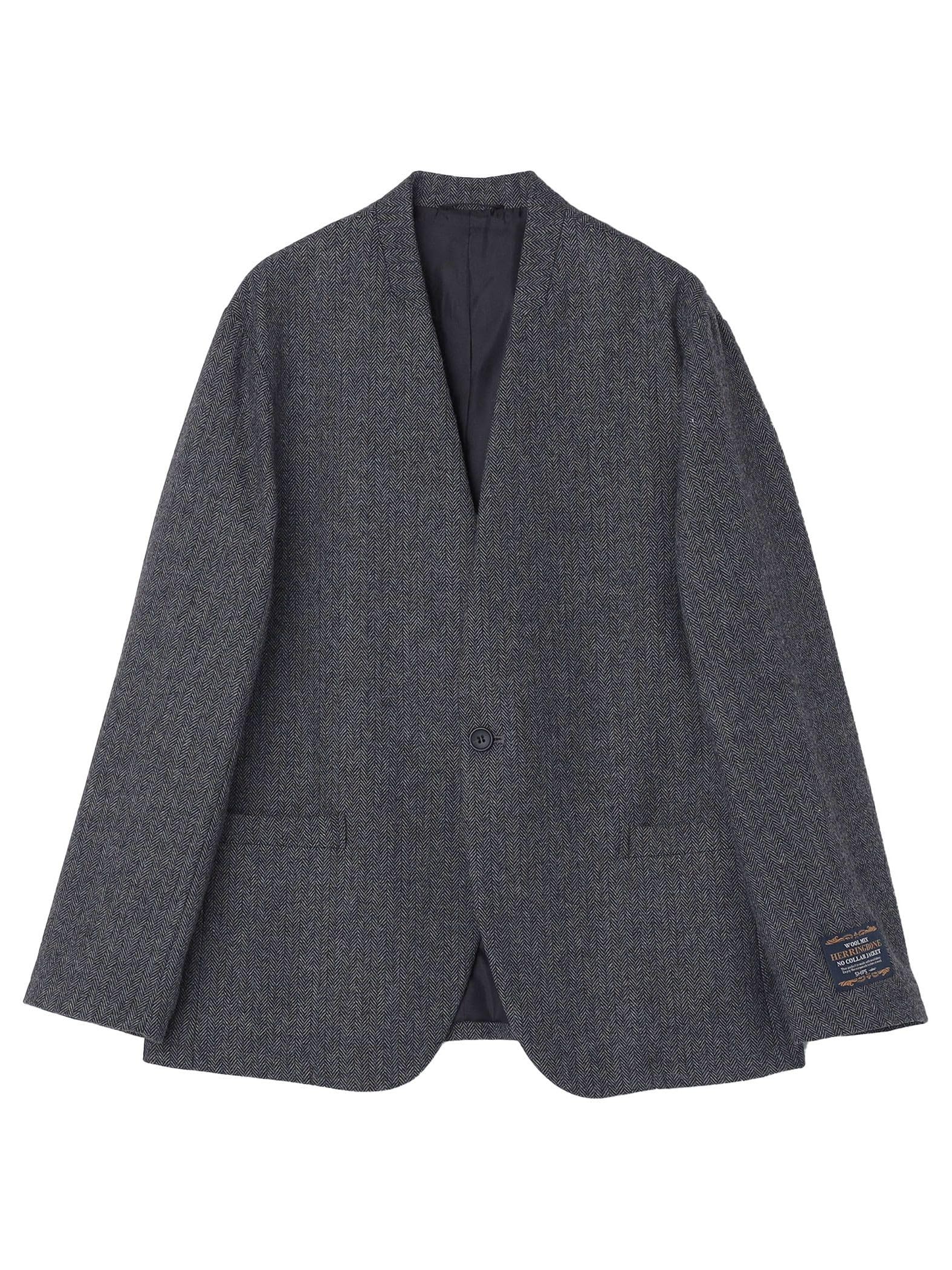 

SHIPS Colors Men s Herringbone Collarless Jacket, Black, Size 217050001, Suitable for Co-ordination