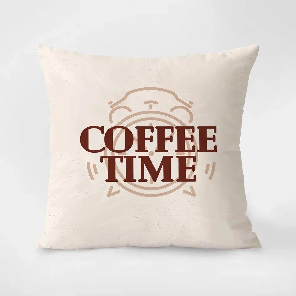 

Наволочки с принтом для чашек кофе и чая, декоративные наволочки для кафе, чайного ресторана, чехлы для диванных подушек, украшение для дома 40x40cm