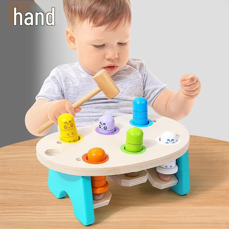 Wooden Whack-a-Mole Puzzle Table for Kids: Hand-Eye Coordination Toy