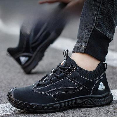 Anzhi Men's Lightweight Breathable Steel Toe Safety Shoes - Anti-Smash & Anti-Puncture, Ideal for Summer.