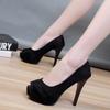 Platform Shoes Woman Peep Toe Fashion High Heels 34-39 Pumps Sexy Nude Women Shoes High Heels Wedding Bridal Shoes