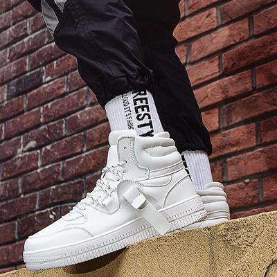 Four Seasons Fashion Leather High Top Personality Board Shoes Men's Fashion Shoes Popular Men's Shoes Outdoor Sports Shoes