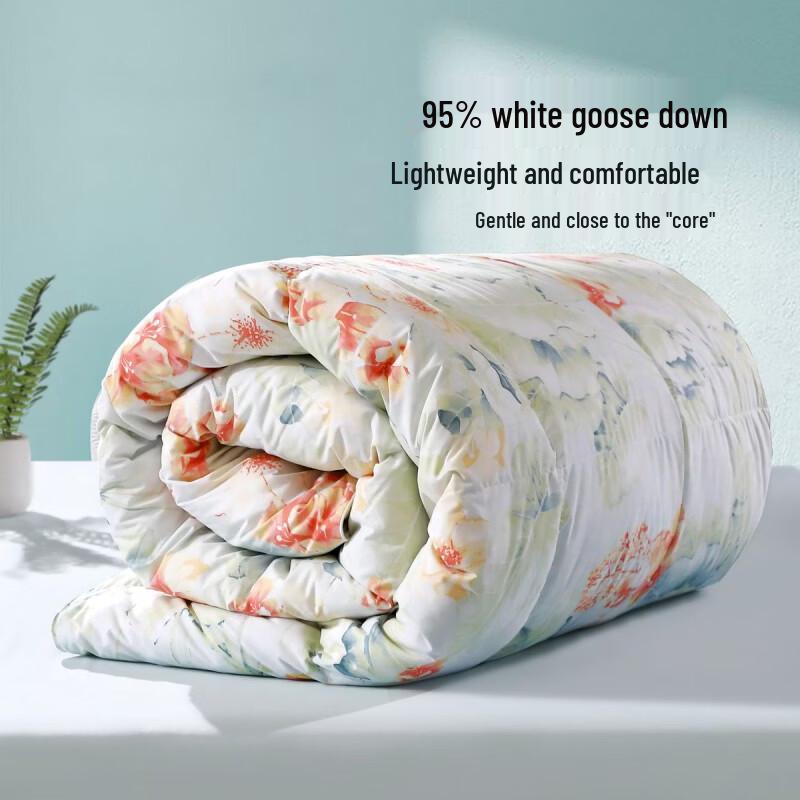 Fuanna 95% White Goose Down Summer Comforter