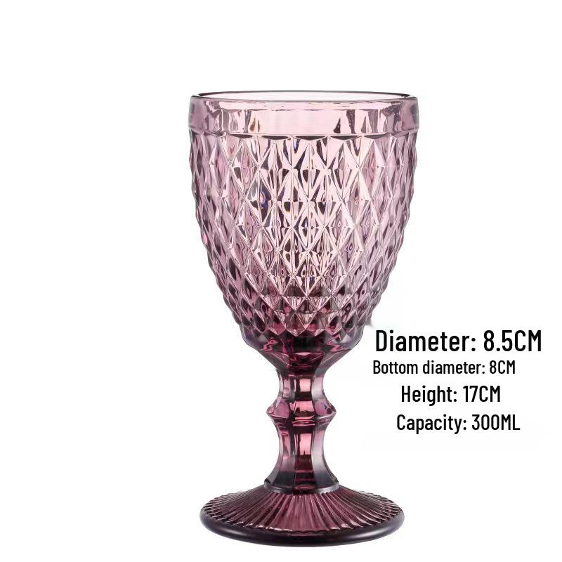 Vintage geprässter Rotweinglas - Elegantes dickes Glas für Hochzeiten & Dekoration