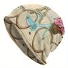 1pc Bohemian Paris-Themed Knit Hat with Eiffel Tower & French Bicycle Motif - Lightweight Stretch Beanie, Durable Comfortable Winter Suitable for Chri