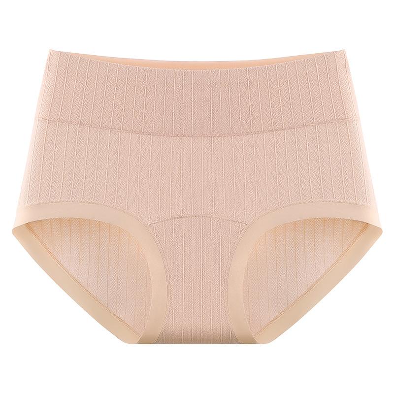 

Plus Size Women s New Cotton Seamless Belly High Waist Hip Breathable Briefs XL тілесний