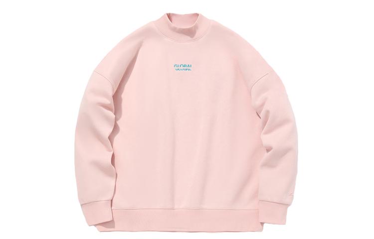 Li Ning Sweatshirts Women s Pink Crew Neck Moderate Plus Size AWDQ706-5 XXL