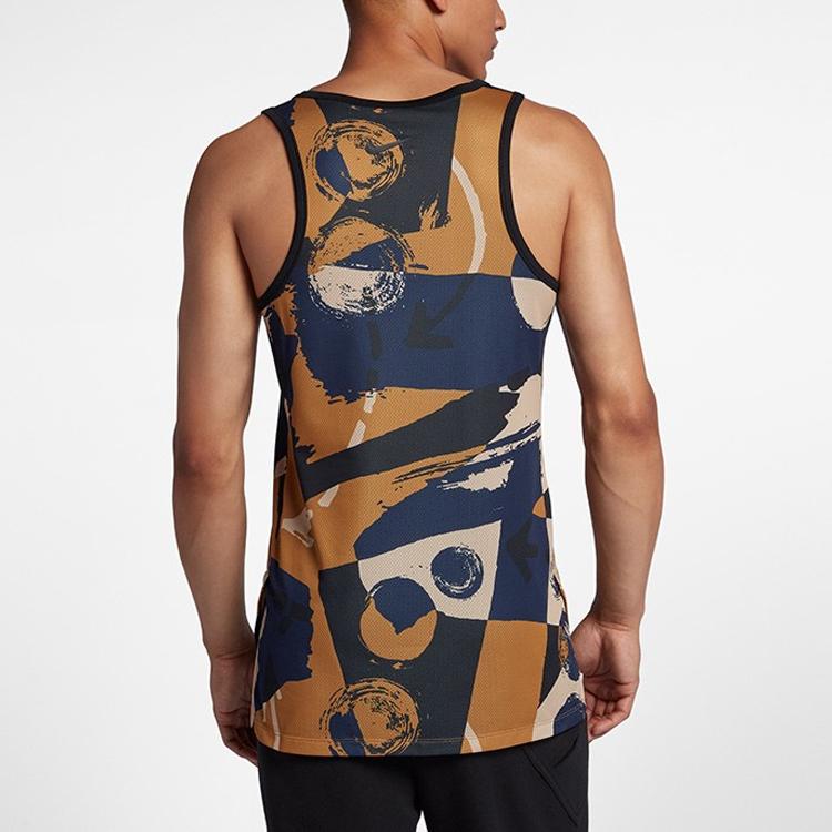 Nike Basketball Sport Strick Atmungsaktiv Schnelltrocknend Tanktop Herren Tops Blau Gelb 926265-410