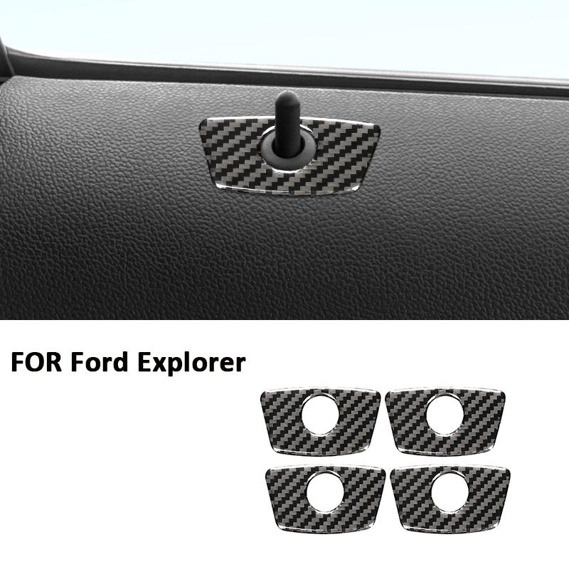 4 Stück Für Ford Explorer Kohlefaser Automobil Innenraum Türverriegelungsknopf Schalter Panel Modifikation Dekoration Aufkleber