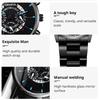 Fashion Men Black Stainless Steel Watch Luxury Calendar Quartz Wrist Watch Mens Business Watches for Man Clock