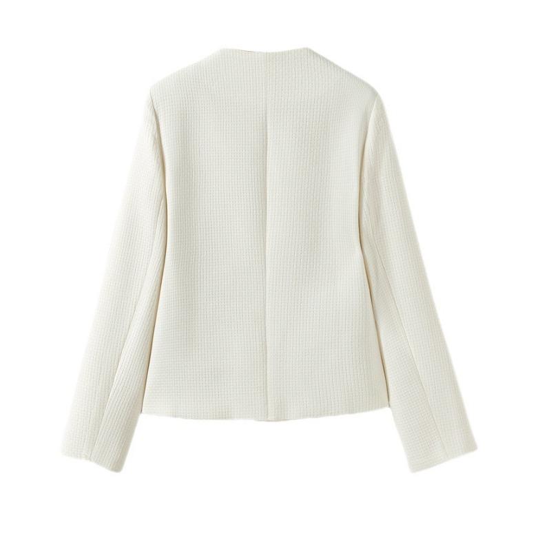 Korea Autumn and Winter New Women's Round Neck Single-breasted Small Fragrance Short Temperament Cardigan Casual Coat.