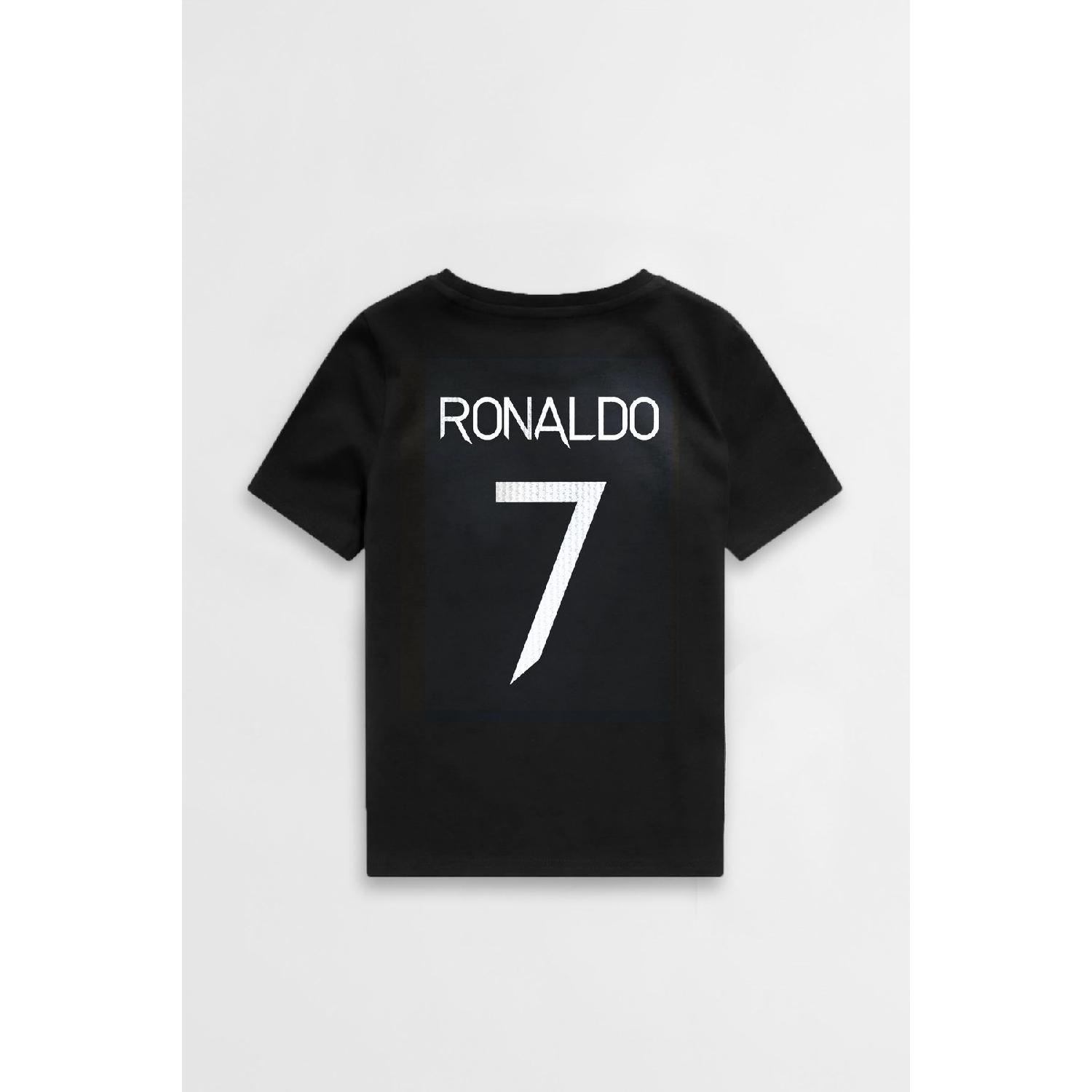 

Ronaldo Cr7 Джерси Дизайн спереди сзади сзади с текстовым принтом унисекс детская футболка