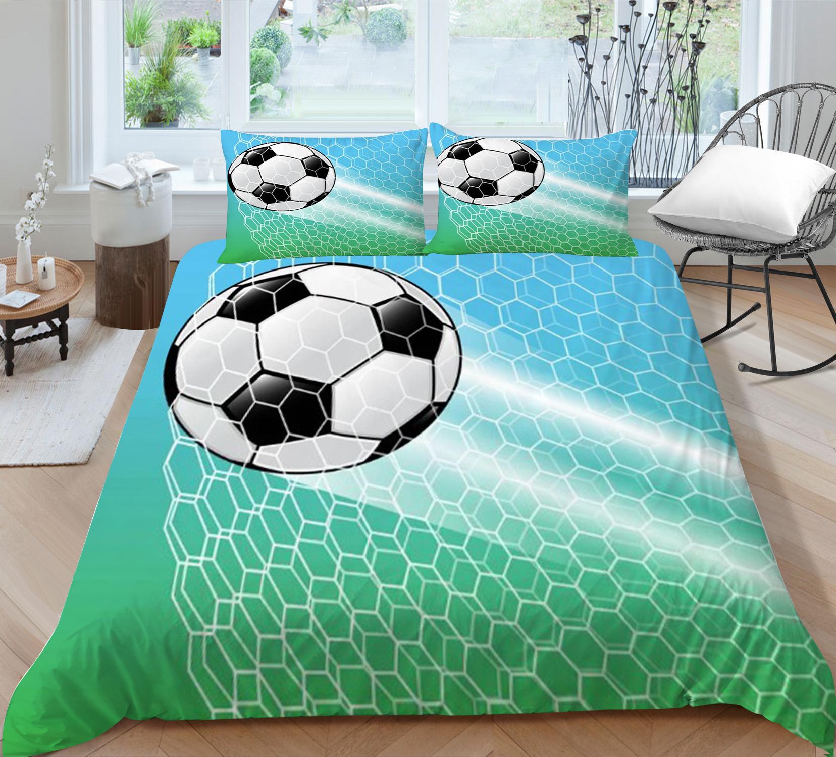 

Роскошный комплект постельного белья для дома, спортивный футбольный пододеяльник и наволочка, простыня/двуспальная кровать, полный размер, 2/3 предмета домашнего украшения Baby 100x135cm