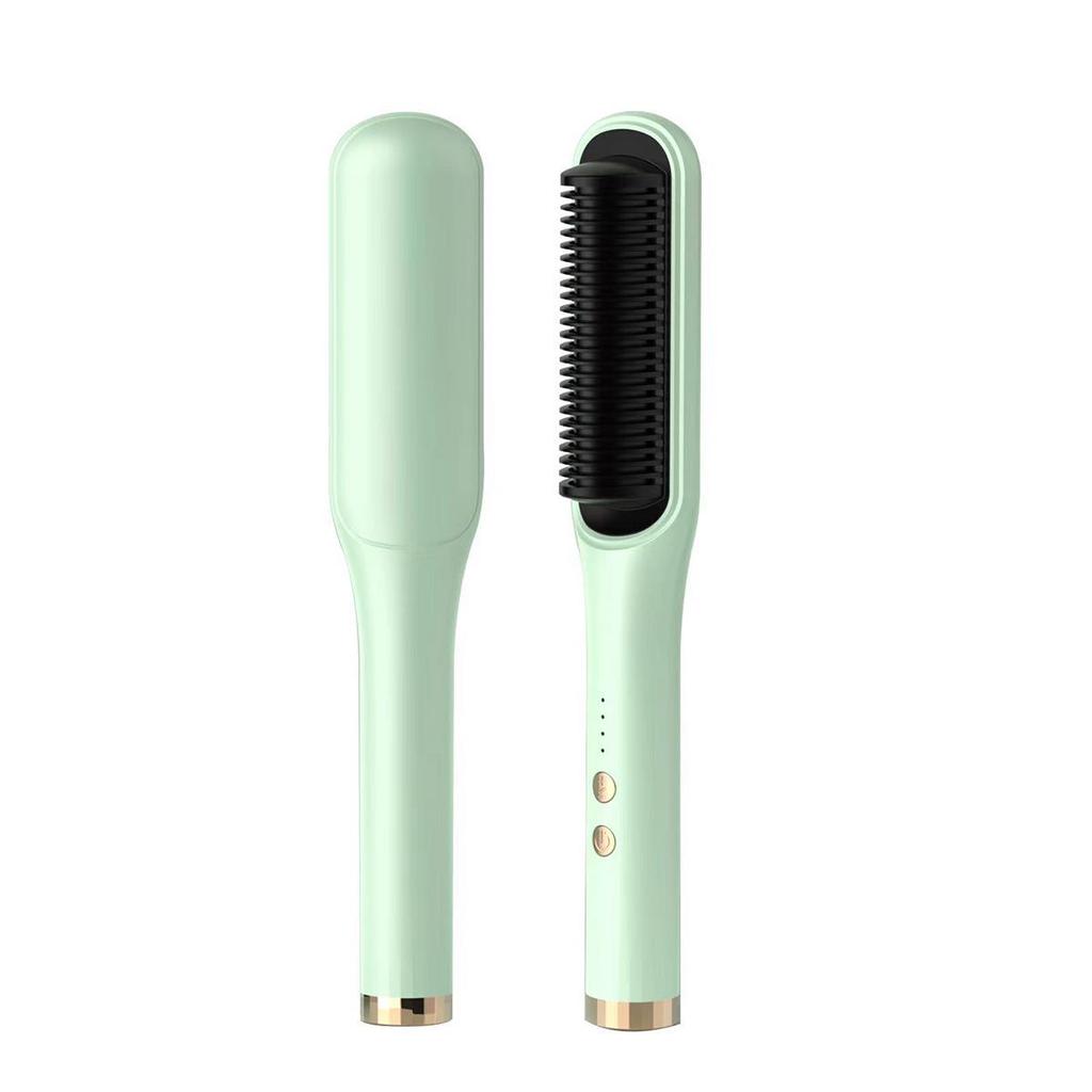 Dual-Purpose Ionic Hair Straightener & Curler Comb for Home and Dorm Use