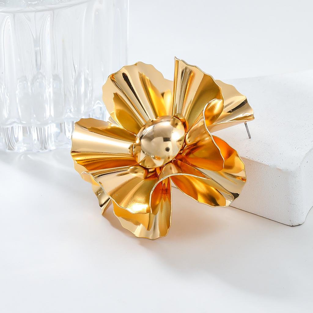 New Style Earrings, Floral Earrings for Women, Exaggerated Glossy Flower Jewelry