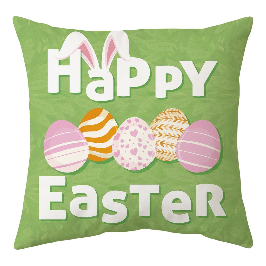 New Easter Pillowcase Square Peach Skin Printed Pillowcase Homewares