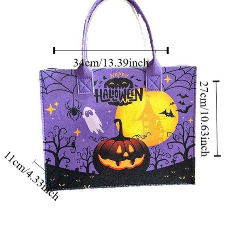 Large Capacity Trick or Treat Bag Fabric Pumpkin Storage Bag Halloween Felt Handbag  Female